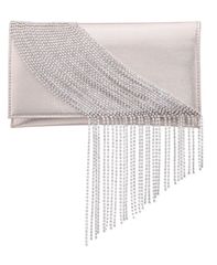 ニナ レディース バッグ クラッチバッグ Nina Crystal Chain Slim Envelope Clutch Platino