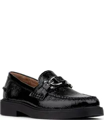 ドナルドプリネール レディース シューズ スリッポン・ローファー レザー Donald Pliner Galilee Crinkle Patent Leather Bit Buckle Loafers