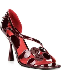 セシリア ニューヨーク レディース シューズ サンダル レザー Cecelia New York Robert Patent Leather Circle Stiletto Dress Sandals