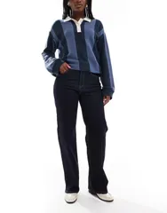 オンリー レディース ボトムス デニムパンツ ワイドレッグ ハイウエスト ジーンズ ONLY Juicy high waist wide leg jeans in dark Dark blue ブルー