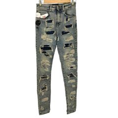 リプレゼント REPRESENT Shredded Denim Jeans クラッシュ ダメージ加工 スキニーデニムパンツ メンズ US：30-31
