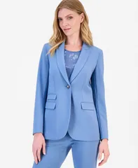 アンクライン レディース アウター ジャケット・ブルゾン ブレザー Anne Klein Womens TriplePocket OneButton Blazer Dutch Blue ブルー