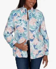 アルフレッド ダナー レディース アウター ジャケット・ブルゾン フラワー柄 プチ フリース フラワー Alfredunner Petite Floral Fleece Jacket Blue Mul