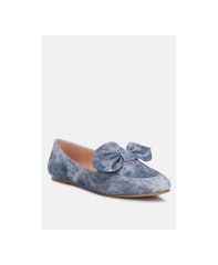 ロンドンラグ レディース シューズ スリッポン・ローファー London Rag Womens Waveney Bow Embellished Loafers Medium blue ブルー