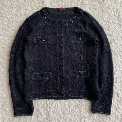GUCCI 2025 現行 ラメツイードジャケット GGインターロッキングボタン
