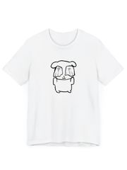 新品 送料無料 泣き犬イラスト T シャツ 線画 ゆるかわ シュール グラフィック ラフタッチ 動物柄 かわいい系 脱力感