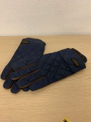 ＃ラルフローレン キルティング×レザー グローブ 手袋 ネイビー×ブラウン【小物装飾品】【1】