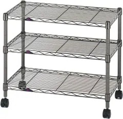【数量限定】艶のある黒色 幅59.5×奥行34.5×高さ51cm 収納棚 全体耐荷重240kg（アジャスター使用時） ス 送料無料