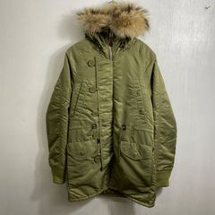 00s moussy マウジー N-3B ミリタリーコート ファー付外し可  ライナー付き フーデッドコート 中綿 ロング丈 オリーブ カーキ フラップポケット Y2K 平成 サイズ1 I274