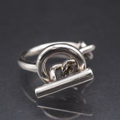 C136 ヴィンテージ SILVER刻印 リング 透かし彫り デザイン シルバー