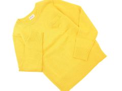 BEAMS BOY ビームスボーイ ウール混 ポケット クルーネック ニット セーター 黄 ◇■ レディース