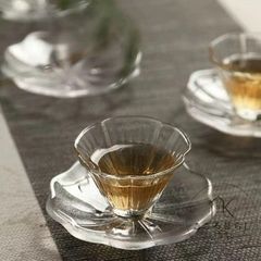 新品未使用 ガラス製 茶托（蓮座）6点セットCJ587