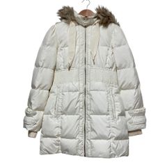 JUICY COUTURE ジューシークチュール ファー フード付き ダウンコート ジャケット M ホワイト レディース ダウンジャケット ダウンコート  秋 冬 古着 中古 USED