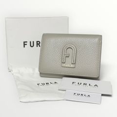 極美品 FURLA フルラ ダフネ 三つ折り 折り財布 アーチロゴ レザー