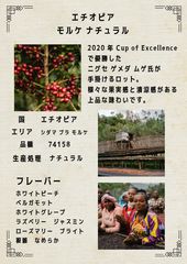 受注後焙煎 自家焙煎 珈琲豆　コーヒー豆　エチオピア　モルケ　ナチュラル　中煎り 100g
