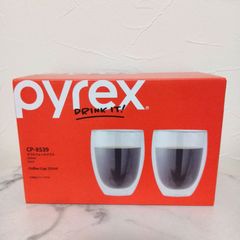 Pyrex　パイレックス　ダブルウォールグラス　保温　保冷　耐熱ガラス　350ml ×2個セット