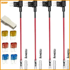 送料無料★Kiligen 4個12V 24V Micro2小型回路ヒューズタップ キット、ワイヤーハーネス付き自動車フラ 送料無料