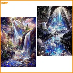 【激安】送料無料★Amyaker ダイヤモンドアート キット 四角いビーズ 全面 2個セット ダイアモンドビーズ絵画キット DI