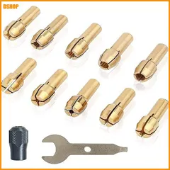中古 送料無料★回転工具セット用 4.3mm シャンク コレットチャックセット モーターコレット【サイズ0.5・0.8・1.0 即納