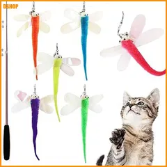 【送料無料】送料無料★SONGWAY 猫 おもちゃ 猫じゃらし ねこおもちゃ ねこじゃらし昆虫版 6点飛ぶトンボ 釣り竿付き