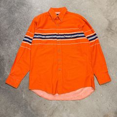 Wrangler ラングラー ウエスタンシャツ オレンジ ストライプ 長袖 16 1/2×35 L相当 ヴィンテージ 古着
