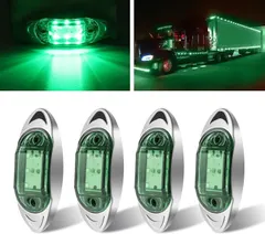 【数量限定】LED トラック用 6連 車幅灯 緑 トレーラー 24V 信号ライト 12V マーカーライト サイドマーカー 送料無料