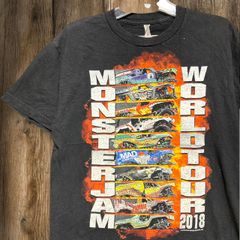 イベント Tシャツ Monster JAM ワールド ツアー 2018 アメ車 モンスター トラック カー モーター スポーツ 黒 Mサイズ 古着 ビンテージ used vintage p10