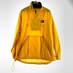 【中古品】 TOMMY HILFIGER トミーヒルフィガー ハーフジッププルオーバー 上着 ジャンパー アウター イエロー SIZE:XL ナイロン 90S ※汚れ・使用感有 【147-260912-io-22-fuzh】