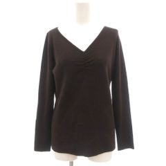 22オクトーブル 22 OCTOBRE 美品 長袖ニット セーター Vネック ウール 無地 茶 ブラウン /OB ■ECF008