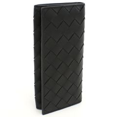 新品 BOTTEGA VENETA ボッテガヴェネタ 二つ折り長財布 イントレチャート 635567 V3US1 8803 メンズ ブラック