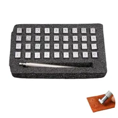 打刻印 刻印セット 打刻ポンチ 3.5mm ハンドメイド 手作り DIY 数字 英字 打ち具 (A版：明朝体3.5mm 36点セット)ym