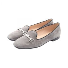 トッズ TOD'S ダブルT スウェード シューズ ダブルT フラットシューズ レディース Used B