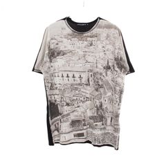 ドルチェアンドガッバーナ DOLCE & GABBANA 半袖Tシャツ グラフィック プリント コットン Tシャツ メンズ Used B