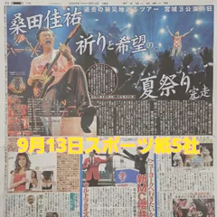 匿名配送！送料込み！  9月13日 朝刊　 スポーツ紙5社
