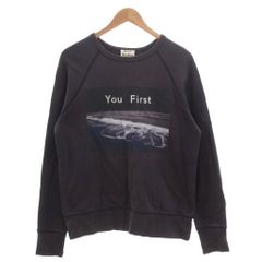 アクネ ストゥディオズ Acne Studios スウェットシャツ XS 紺 ネイビー 写真プリント ラウンドネック 長袖 /SC ■ECF004