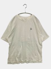 GLACIER グラシア Tシャツ/カットソー M ホワイト バックプリント ワンポイント 刺繍 ミドル丈 半袖 クルーネック(丸首) レディース