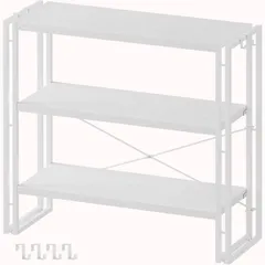 数量限定 幅80cm スチールラック ディスプレイラック 組立簡単 木目調 北欧 おしゃれ 棚 リビングラック キッチンラック オープンラック 本棚 収納 木製 3段 オープンシェルフ ラック HCHQHS