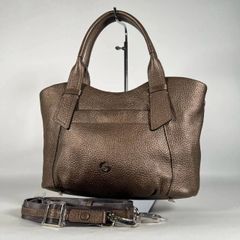 B-327 未使用・保管品 GRES グレ 2WAY ハンドバッグ ショルダーバッグ ブロンズゴールド レザー ロゴ金具 インナーバッグ ポーチ付 2260005021662-14