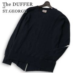 The DUFFER of ST.GEORGE ダファー オブ セントジョージ ワッフル 切替 袖ライン トレーナー 大きいサイズ Sz.XL メンズ 紺