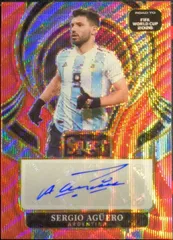 【9/15まで出品】Sergio Aguero セルヒオ・アグエロ Panini Select Road To FIFA World Cup 2025-26 Red Wave Auto 直筆 サイン Argentina