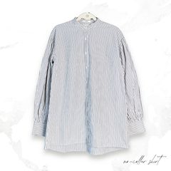 MURUA　長袖ノーカラーシャツ