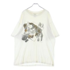 VINTAGE (ヴィンテージ) 90S M.C. ESCHER REPTILES FRONT PRINT TEE USA製 爬虫類 だまし絵 フロントプリント 半袖Tシャツ カットソー ホワイト