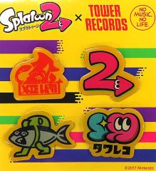 [중고] 배지 핀즈 집합 핀 배지 4개 세트 [Splatoon2(스플라툰 2)×TOWER RECORDS]