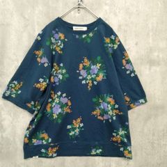 SUPER HAKKA スーパーハッカ トップス カットソー Tシャツ ネイビー系 花柄 春夏 オールシーズン スーパーハッカ 半袖 総柄 フラワー プリント スウェットプルオーバー カジュアル ラ・ヴェリタ古着 260828-2019