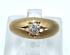 K18 リング 天然ダイヤモンド0.15ct 12号 4.2g イエローゴールド 金 ソーティング付き