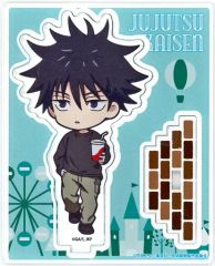 [Used] Acrylic Stand・Acrylic Panel Megumi Fushiguro "Jujutsu Kaisen x Yomiuri Land Acrylic"Stand Amusement park mini-character version.