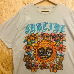 【SUBLIME】サブライム 40oz. to Freedom 太陽 花柄 両面プリント バックプリント 半袖Tシャツ サンドベージュ