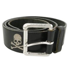 mastermind JAPAN マスターマインドジャパン レザースカル刺繍 ベルト ブラック系【中古】