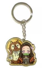 [Used] Miscellaneous Goods: Kamado Nezuko (Shigaraki Tanuki) Metal Keychain "Demon Slayer: Kimetsu no Yaiba" Shiga Limited Edition