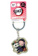 [Used] Keychain - Nezuko Kamado (Panda) Metal Keychain - "Demon Slayer: Kimetsu no Yaiba" Yokohama Limited Edition